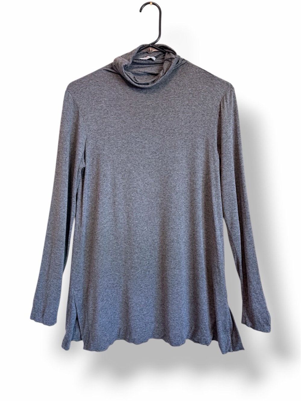 Kinross mockneck Tunic Dress, flowy and stretchy, long sleeve, grey size M